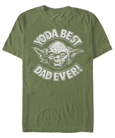 Men's Star Wars Yoda Best Dad Short Sleeve T-Shirt Green $19.94 T-Shirts