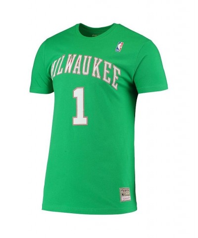 Men's Oscar Robertson Green Milwaukee Bucks Hardwood Classics Stitch Name and Number T-shirt $22.55 T-Shirts