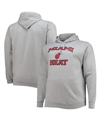 Men's Heathered Gray Miami Heat Big and Tall Heart and Soul Pullover Hoodie $28.52 Sweatshirt