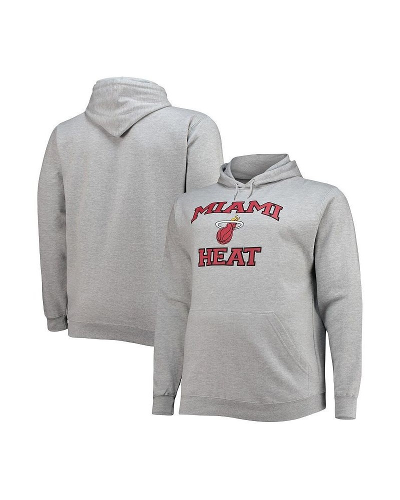 Men's Heathered Gray Miami Heat Big and Tall Heart and Soul Pullover Hoodie $28.52 Sweatshirt