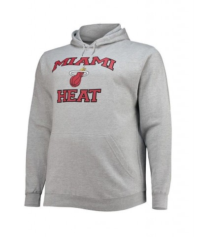 Men's Heathered Gray Miami Heat Big and Tall Heart and Soul Pullover Hoodie $28.52 Sweatshirt