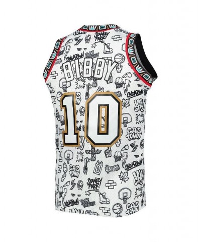 Men's Mike Bibby White Vancouver Grizzlies 1998-99 Hardwood Classics Doodle Swingman Player Jersey $49.50 Jersey