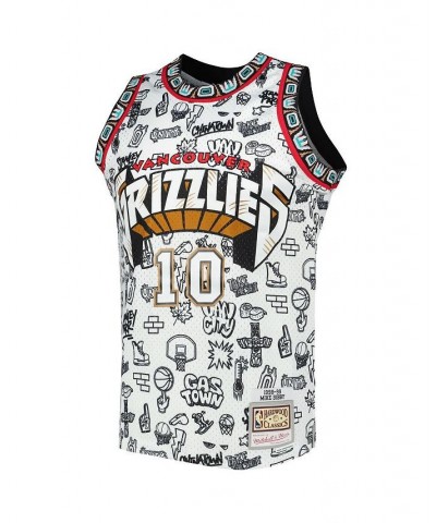 Men's Mike Bibby White Vancouver Grizzlies 1998-99 Hardwood Classics Doodle Swingman Player Jersey $49.50 Jersey