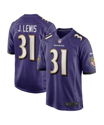 Men's Jamal Lewis Purple Baltimore Ravens Game Retired Player Jersey $46.20 Jersey