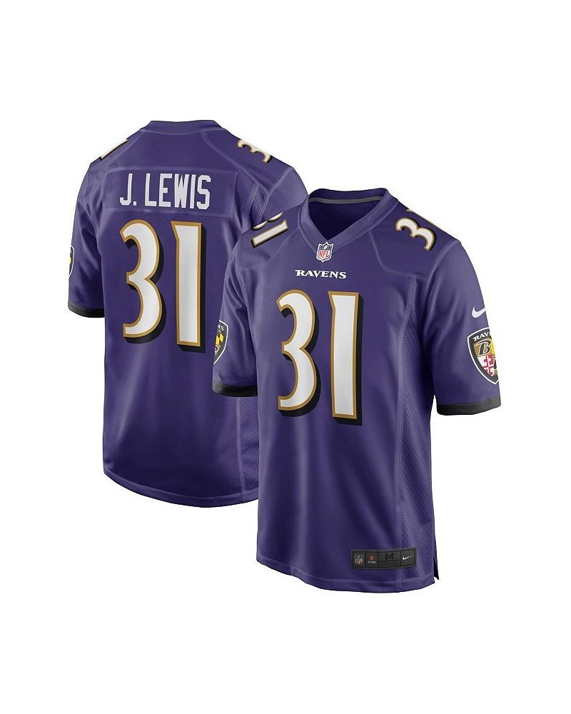 Men's Jamal Lewis Purple Baltimore Ravens Game Retired Player Jersey $46.20 Jersey