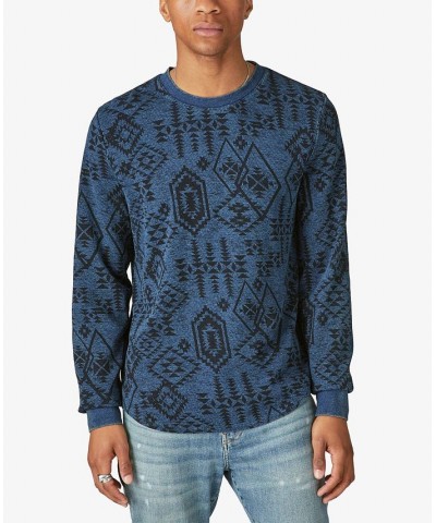 Men's Printed Crewneck Thermal Long Sleeve Shirt Multi $32.26 Shirts