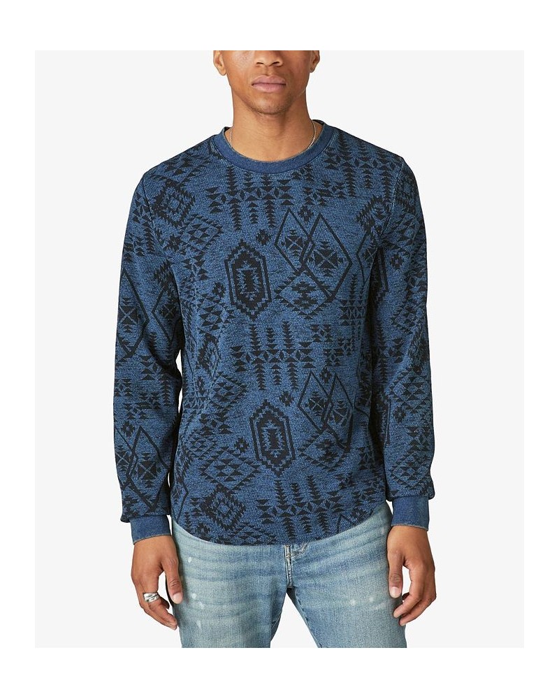 Men's Printed Crewneck Thermal Long Sleeve Shirt Multi $32.26 Shirts