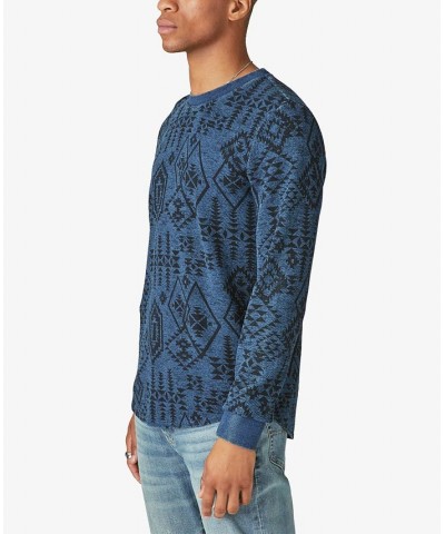 Men's Printed Crewneck Thermal Long Sleeve Shirt Multi $32.26 Shirts