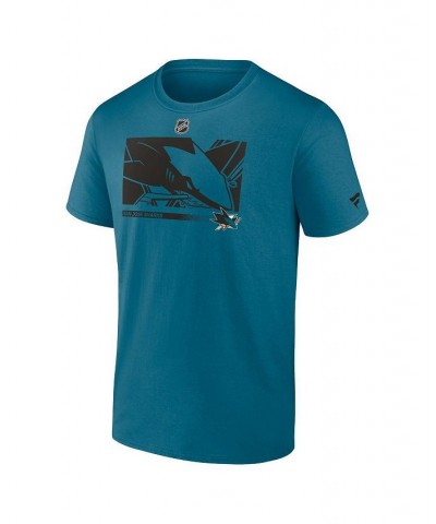 Men's Branded Teal San Jose Sharks Authentic Pro Core Collection Secondary T-Shirt $18.19 T-Shirts