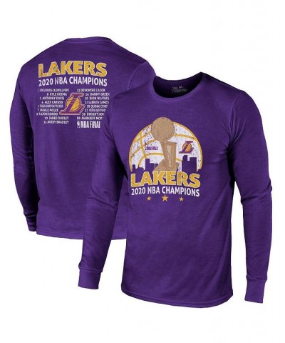 Men's Purple Los Angeles Lakers 2020 NBA Finals Champions Tri-Blend Long Sleeve T-shirt $17.64 T-Shirts