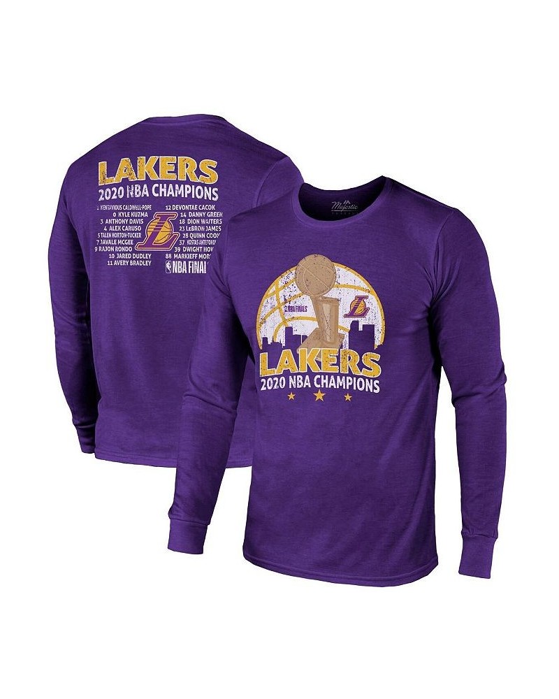 Men's Purple Los Angeles Lakers 2020 NBA Finals Champions Tri-Blend Long Sleeve T-shirt $17.64 T-Shirts