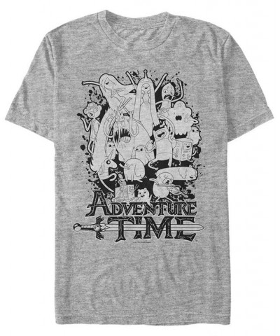 Men's Adventure Time Ink Group Short Sleeve T-shirt Gray $17.15 T-Shirts