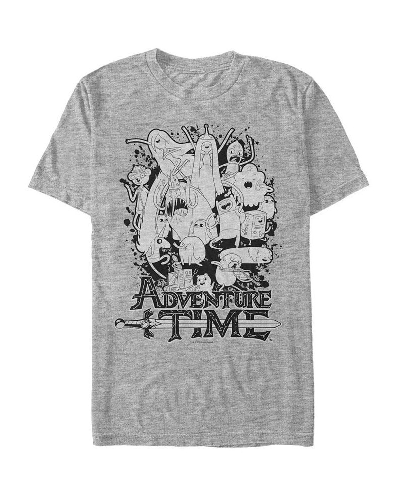 Men's Adventure Time Ink Group Short Sleeve T-shirt Gray $17.15 T-Shirts