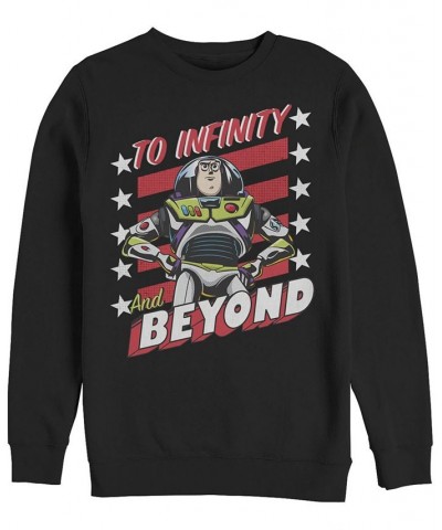 Disney Pixar Men's Toy Story Buzz to Infinity and Beyond Stars and Stripes, Crewneck Fleece Black $26.40 Sweatshirt