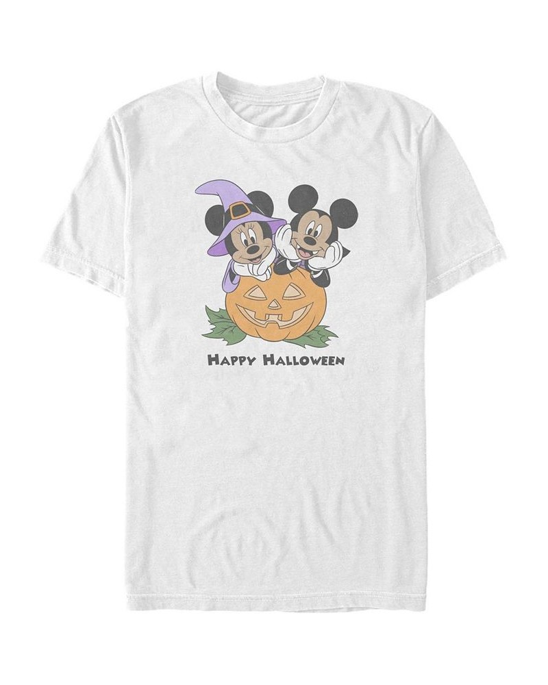 Men's Mickey Classic Pumpkin Mice Short Sleeves T-shirt White $17.84 T-Shirts