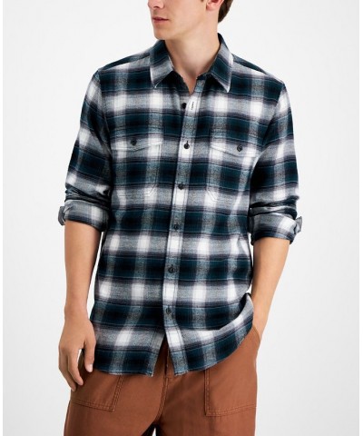 Men's Plaid Flannel Shirt Blue $15.92 Shirts