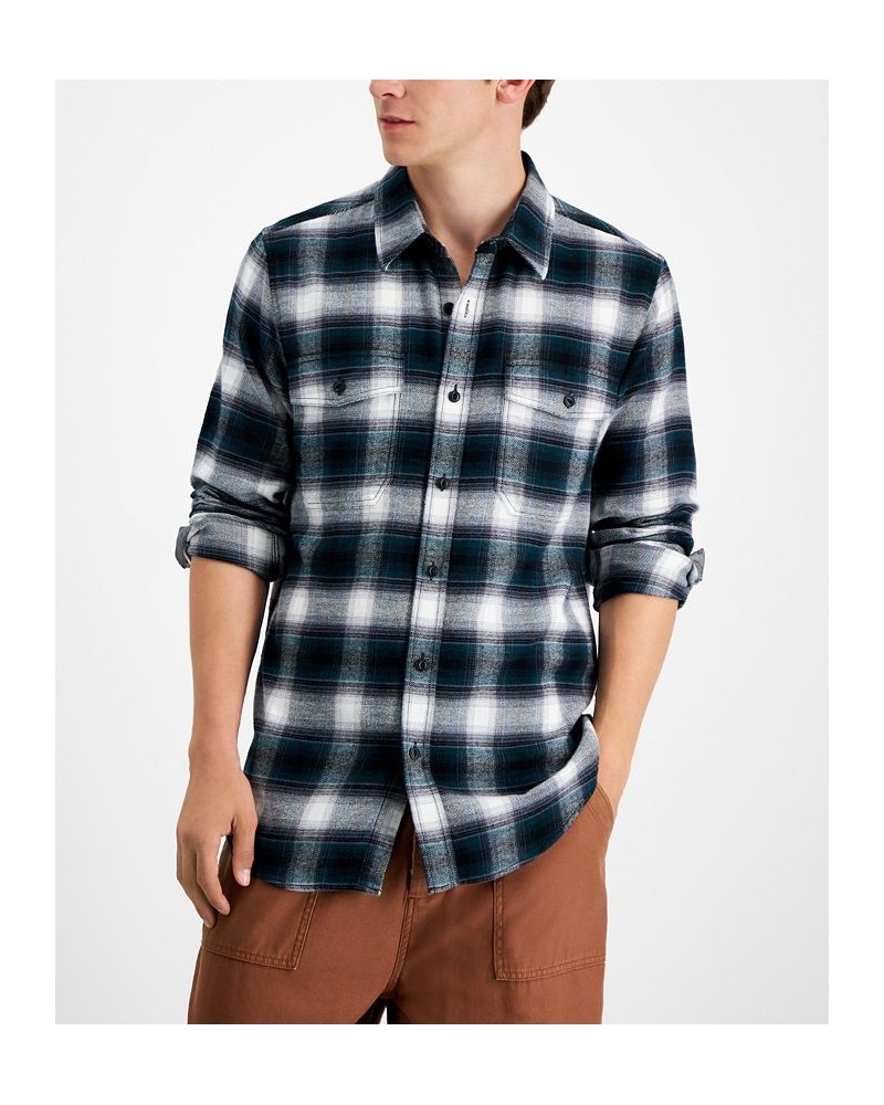 Men's Plaid Flannel Shirt Blue $15.92 Shirts