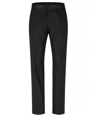 BOSS Men's Slim-Fit in a Patterned Wool Blend Trousers Black $97.92 Pants