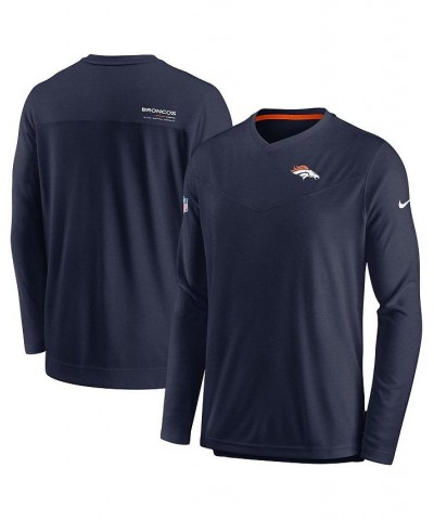 Men's Navy Denver Broncos 2022 Sideline Coach Chevron Lock Up Performance Long Sleeve T-shirt $28.70 T-Shirts