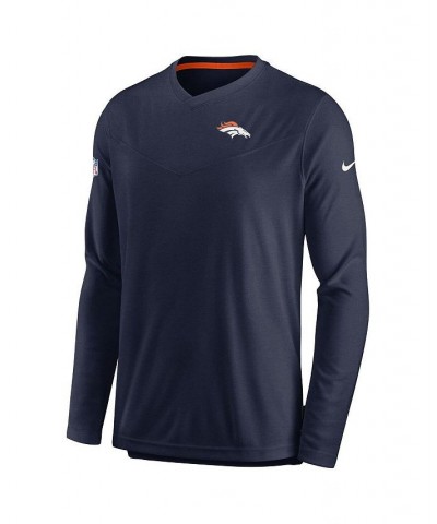 Men's Navy Denver Broncos 2022 Sideline Coach Chevron Lock Up Performance Long Sleeve T-shirt $28.70 T-Shirts