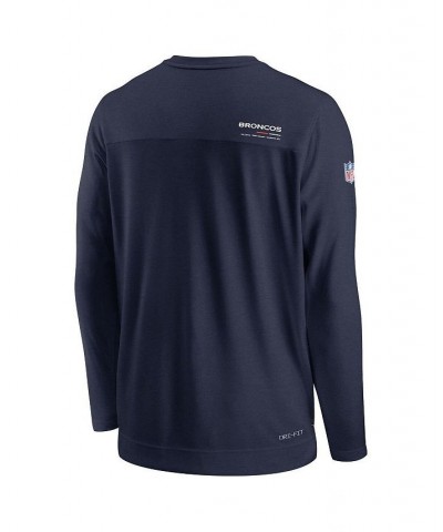 Men's Navy Denver Broncos 2022 Sideline Coach Chevron Lock Up Performance Long Sleeve T-shirt $28.70 T-Shirts