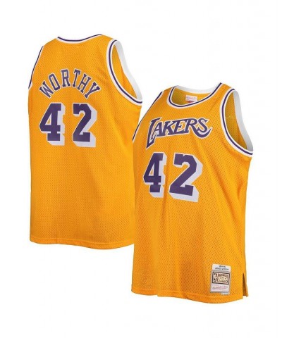 Men's James Worthy Gold Los Angeles Lakers Big and Tall Hardwood Classics Swingman Jersey $34.50 Jersey