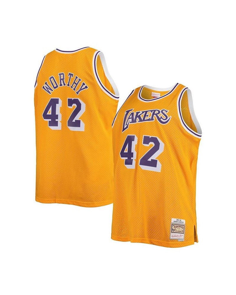 Men's James Worthy Gold Los Angeles Lakers Big and Tall Hardwood Classics Swingman Jersey $34.50 Jersey