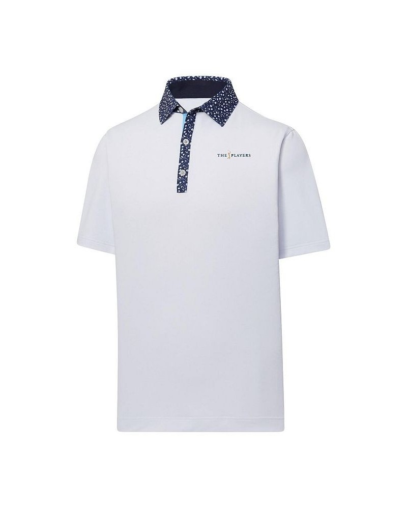 Men's White THE PLAYERS Tulip Trim Stretch Pique Lisle Collar Polo Shirt $49.35 Polo Shirts