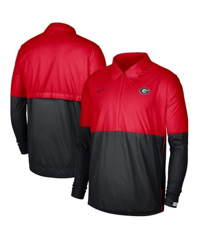 Men's Red, Black Georgia Bulldogs Half-Zip Lightweight Coaches Jacket $36.90 Jackets