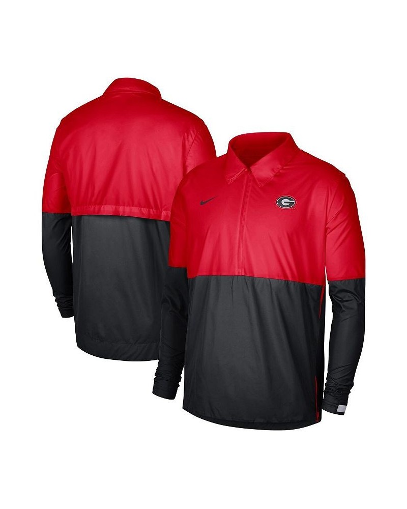 Men's Red, Black Georgia Bulldogs Half-Zip Lightweight Coaches Jacket $36.90 Jackets