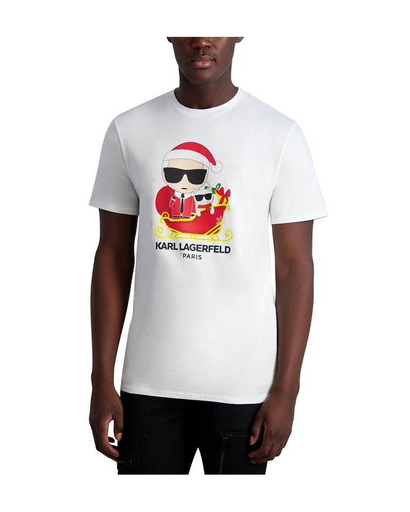 Men's Slim-Fit Short-Sleeve Santa Karl Graphic T-Shirt White $19.07 T-Shirts