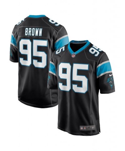 Men's Derrick Brown Black Carolina Panthers Player Game Jersey $64.40 Jersey