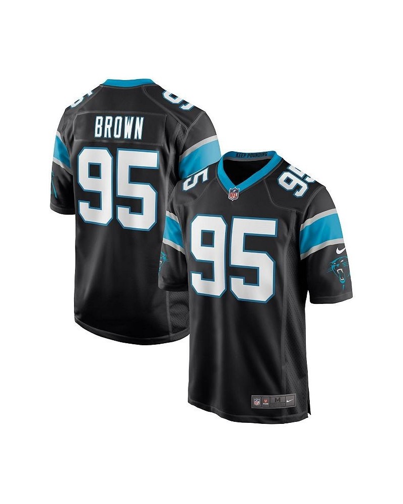 Men's Derrick Brown Black Carolina Panthers Player Game Jersey $64.40 Jersey