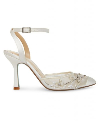 Women's Micki Embroidered Evening Pumps Ivory/Cream $59.34 Shoes