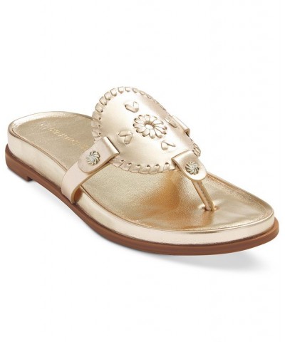 Women's Collins Slip-On Flat Sandals Platinum Leather $55.20 Shoes