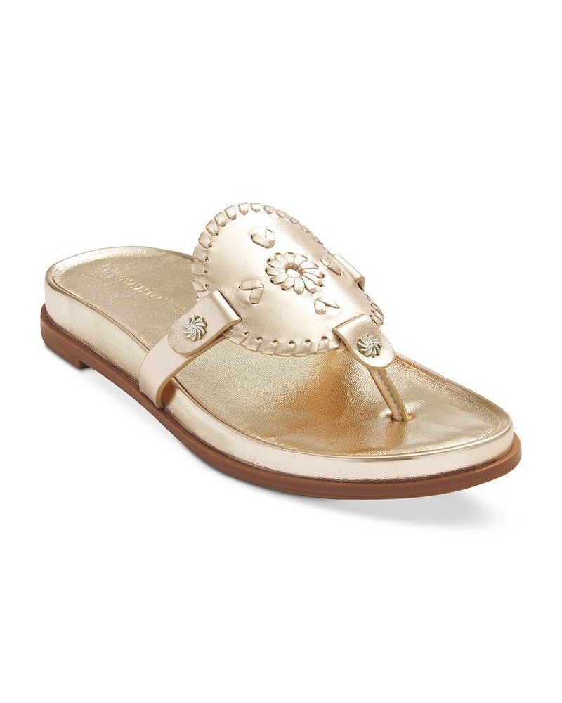 Women's Collins Slip-On Flat Sandals Platinum Leather $55.20 Shoes