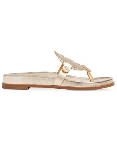 Women's Collins Slip-On Flat Sandals Platinum Leather $55.20 Shoes