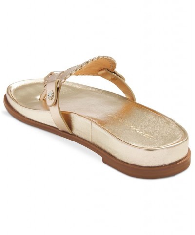 Women's Collins Slip-On Flat Sandals Platinum Leather $55.20 Shoes