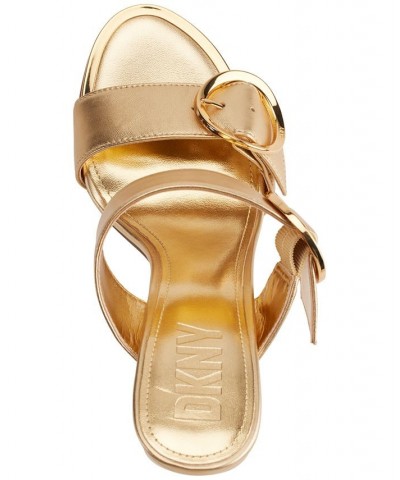 Women's Staten Buckled Strappy Dress Sandals Gold $63.94 Shoes