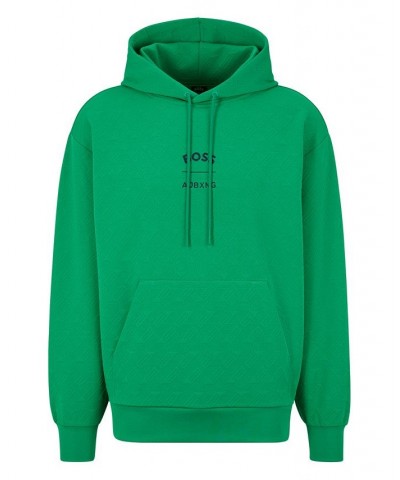 BOSS Men's AJBXNG All-Over Monogram Jacquard Relaxed-Fit Hoodie Green $105.78 Sweatshirt