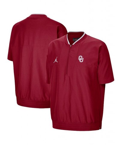 Men's Brand Crimson Oklahoma Sooners 2021 Coaches Short Sleeve Quarter-Zip Jacket $29.04 Jackets