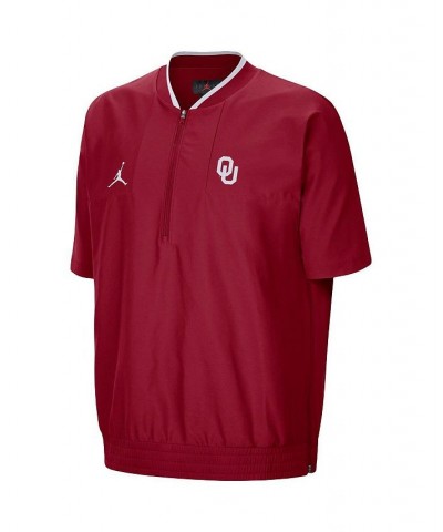 Men's Brand Crimson Oklahoma Sooners 2021 Coaches Short Sleeve Quarter-Zip Jacket $29.04 Jackets