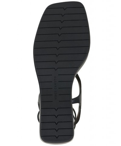 Fetemee Strappy Sport Wedge Sandals Black $43.86 Shoes