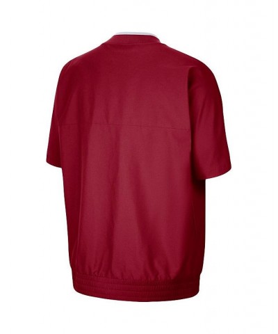 Men's Brand Crimson Oklahoma Sooners 2021 Coaches Short Sleeve Quarter-Zip Jacket $29.04 Jackets