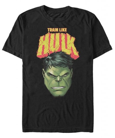 Marvel Men's Classic Train Like Hulk Big Face, Short Sleeve T-Shirt Black $15.75 T-Shirts