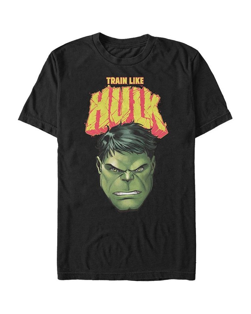 Marvel Men's Classic Train Like Hulk Big Face, Short Sleeve T-Shirt Black $15.75 T-Shirts