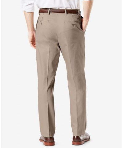 Men's Signature Lux Cotton Classic Fit Pleated Creased Stretch Khaki Pants Tan/Beige $29.40 Pants