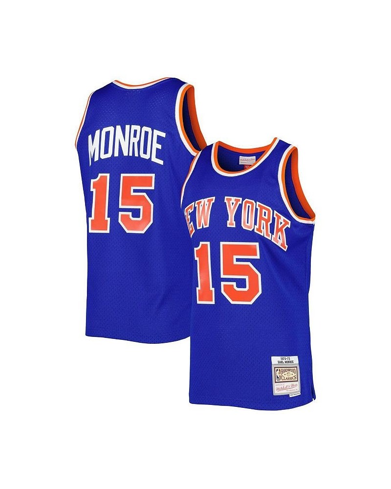 Men's Earl Monroe Blue New York Knicks Hardwood Classics 1972-73 Swingman Jersey $44.94 Jersey