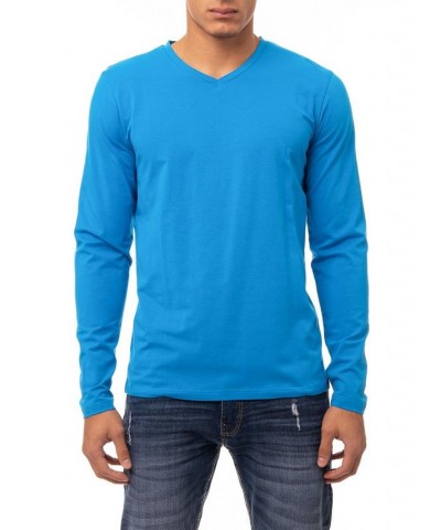 Men's Soft Stretch V-Neck Long Sleeve T-shirt PD07 $21.56 T-Shirts