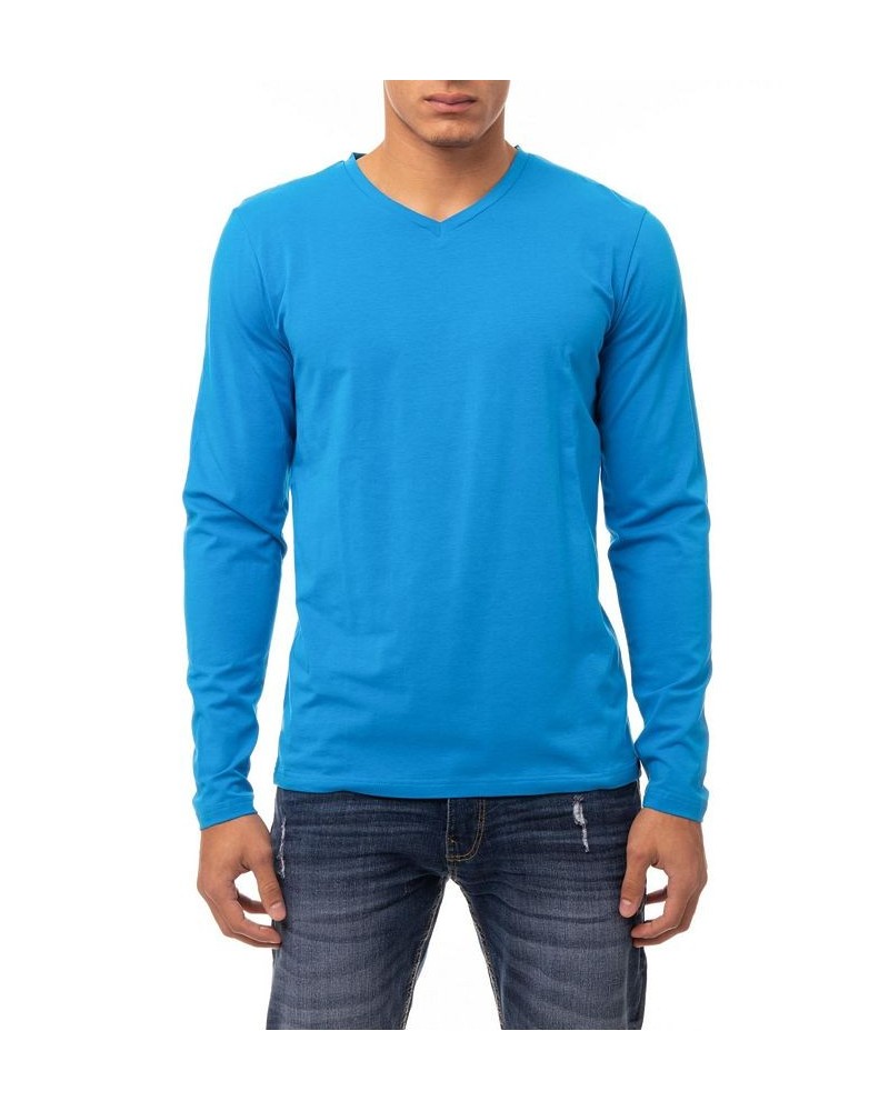 Men's Soft Stretch V-Neck Long Sleeve T-shirt PD07 $21.56 T-Shirts